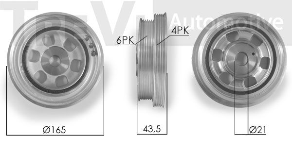 TREVI AUTOMOTIVE Piedziņas skriemelis, Kloķvārpsta PC1068